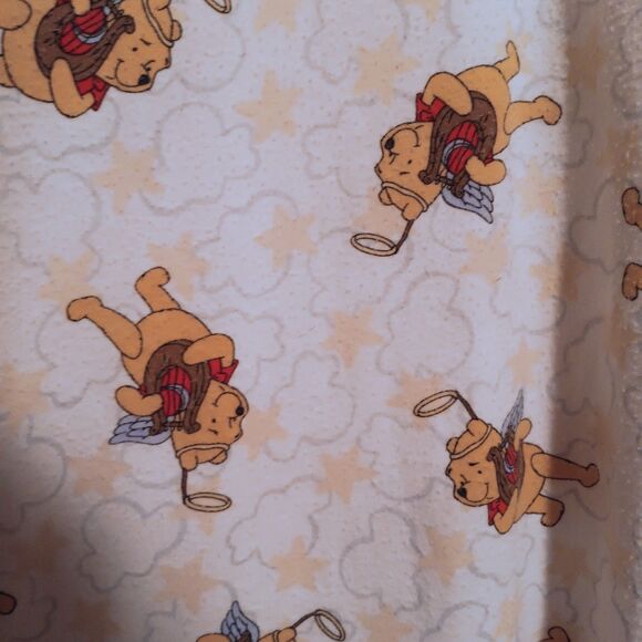 Vintage Pooh 100 Acre Collection Nightgown-Size 2X-Flannel-Star Button-Cupid-90s - Picture 5 of 9